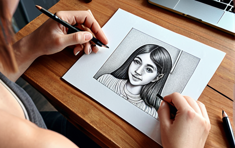 A person drawing and posting their artwork on Instagram, receiving praise and online orders. Focus on creativity and the opportunity to share art online.